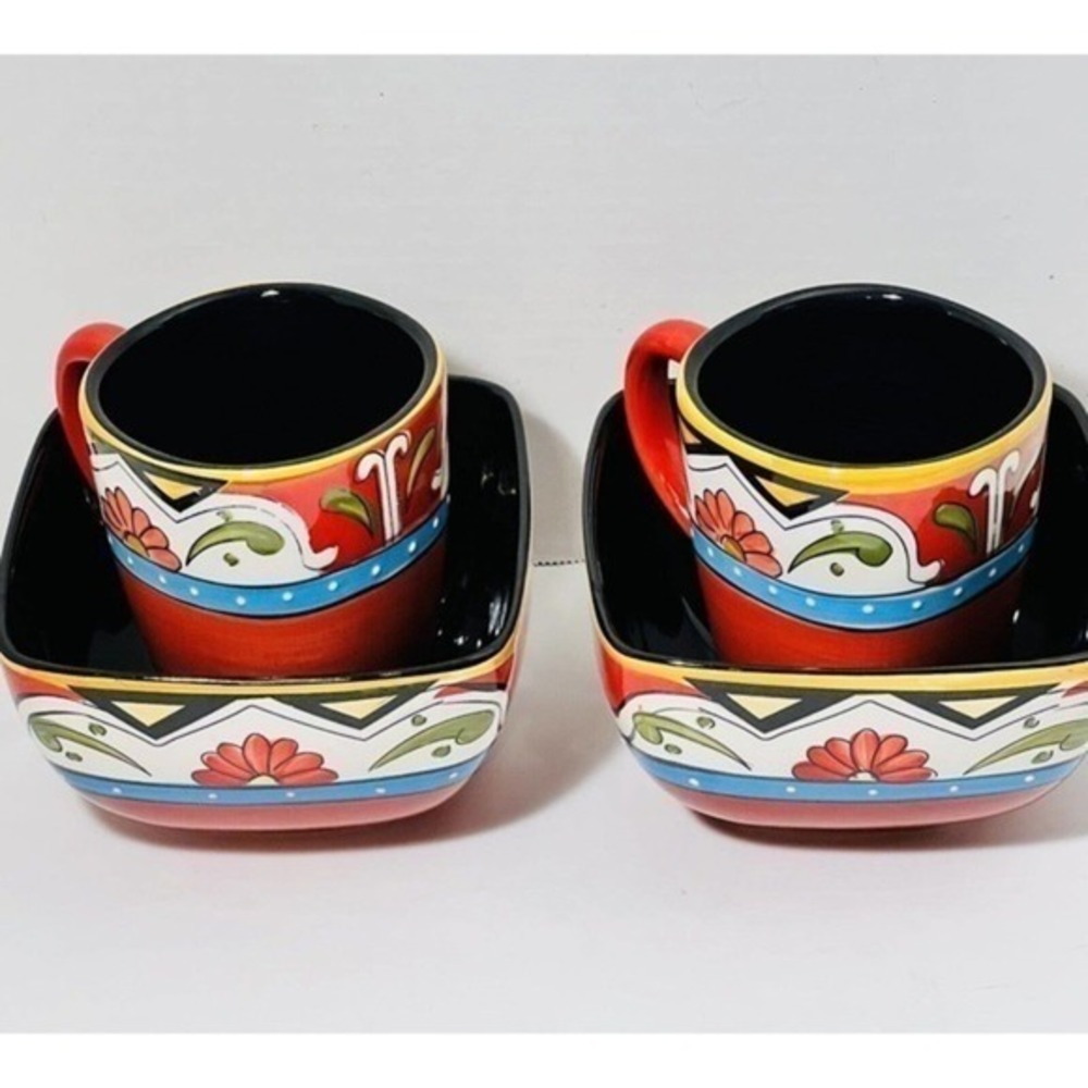 Roscher Set Of 2 Mugs And 2 Bowls - BEAUTIFUL COLORS!